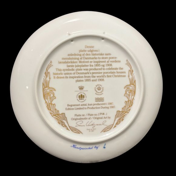 Vintage "Christmas Remembered" Hand Painted Collector's Plate by Bing & Grondahl - Picture 2 of 2